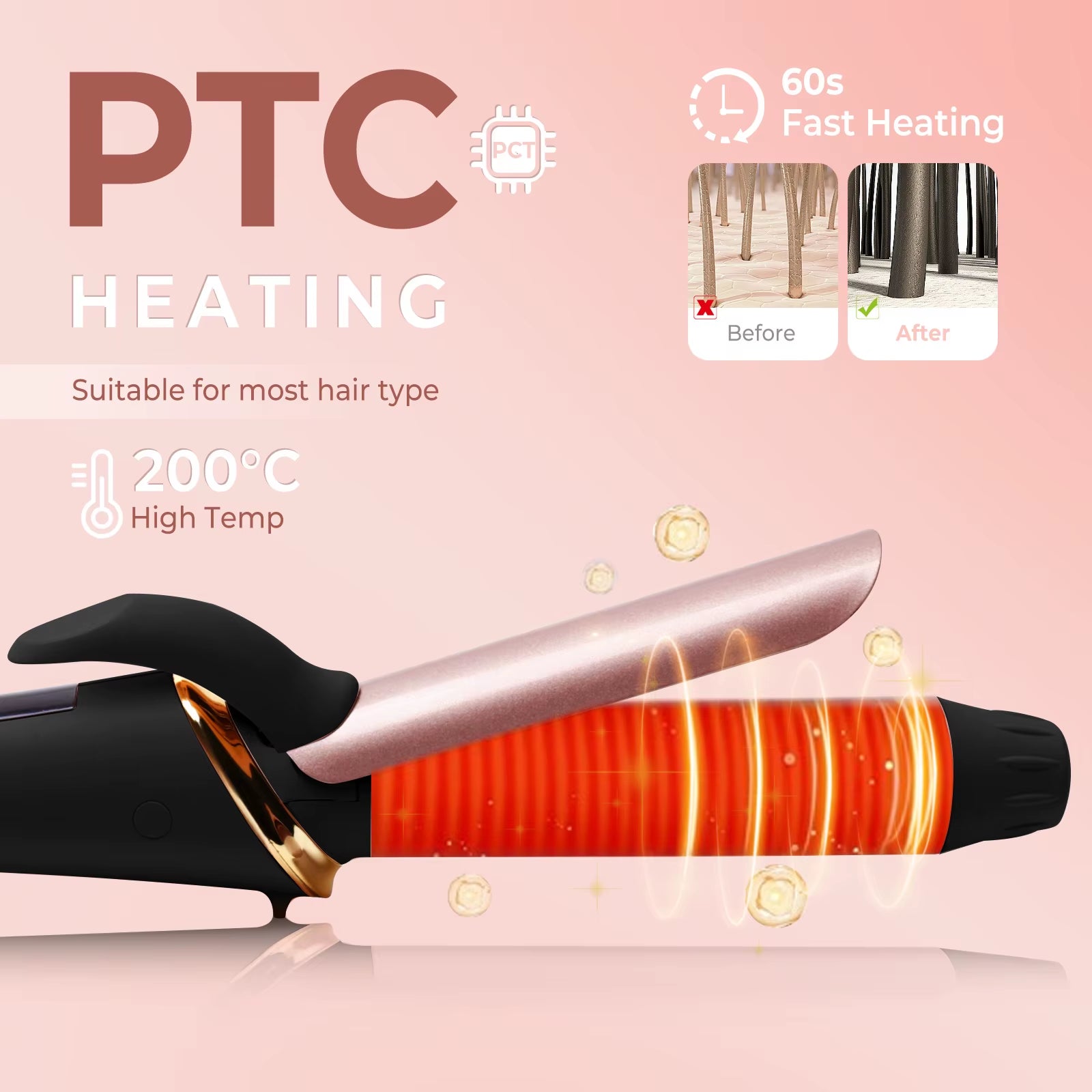 Ceramic Mini Hair Curler 25Mm Travel Curling Iron Dual Voltage Curling Wand Small Hair Iron Styler Curly Hair Products